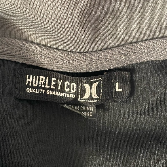Hurley Track Jacket Full Zip Long Sleeve Embroidered Black Blue Gray L Vintage - Picture 3 of 10